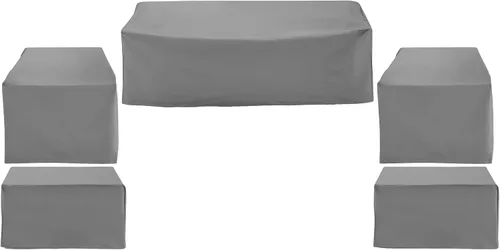 Miniatura 2 de Crosley Furniture MO75052-GY - Juego de 5 fundas de vinilo reforzado de calibre pesado para muebles de exterior