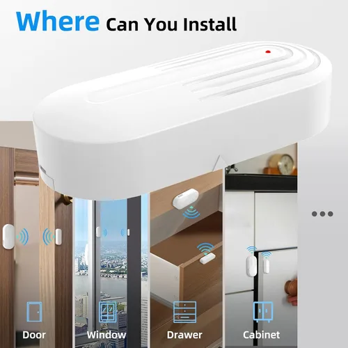 Miniatura 8 de Sistema de timbre inalámbrico para puertas Daytech - Alcance largo de 800 pies, 20 melodías, 5 niveles de volumen ajustables, 4 sensores + 1 4
