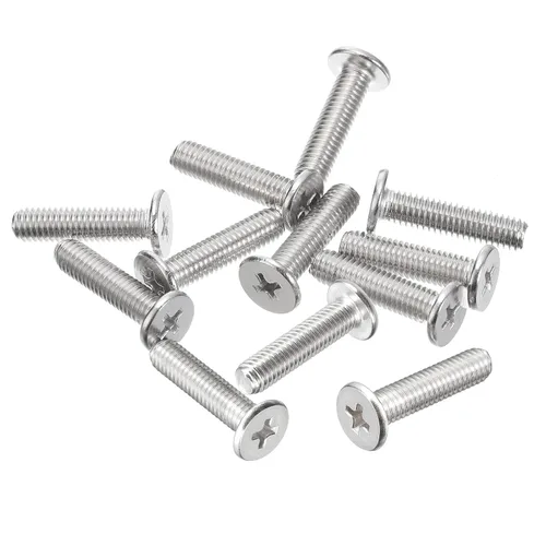Miniatura 36 de Uxcell M1-0.25 x 2 mm 50 piezas Tornillos de cabeza plana redonda 304 de acero inoxidable Phillips Drive tornillos de máquina para fijación