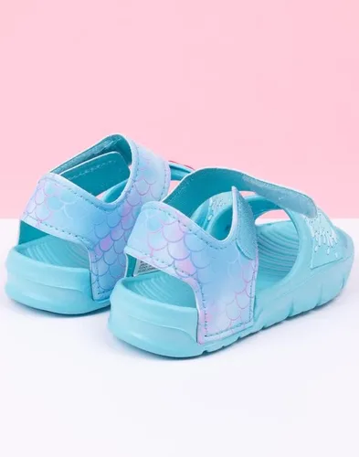 Miniatura 4 de Disney The Little Mermaid Ariel Sandalias para niñas pequeñas Deslizadores azules para niños con correa de apoyo Zapatos de verano