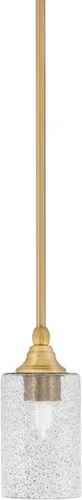 Miniatura 134 de Toltec Lighting Tallo Colgado Mini colgante, acabado de cobre negro, 3.5" cuadrado humo burbuja vidrio