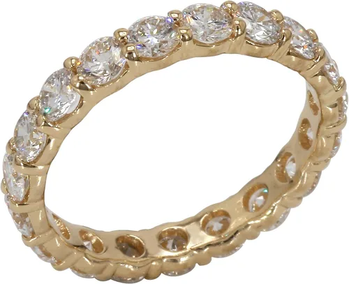 Miniatura 4 de Anillo de boda de eternidad de oro amarillo de 14 quilates con diamantes cultivados en laboratorio (2.50 cttw, color I-J, claridad VS2-SI1), Metal