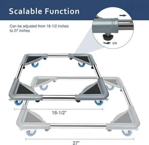Miniatura 2 de SPACECARE Soporte para Mini Nevera Mueble Carretilla Móvil con 4 Ruedas con Seguro - Base Ajustable Soporte para Refrigerador Lavadora Carrito Móvil