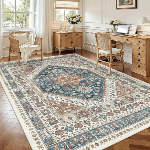 Miniatura 235 de Madane Tapete lavable de 2 x 10 pies para pasillo, cocina, recibidor, clásico, suave, antideslizante para interiores, casa de campo, baño, sala