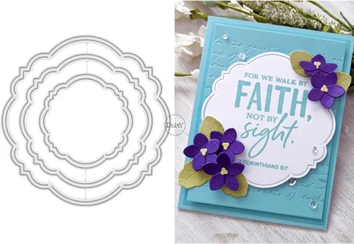 Miniatura 17 de DzIxY One Cloud Border Label Troqueles de corte de metal para kit de fabricación de tarjetas, troqueles de papel de gofrado, plantillas de máquina 6