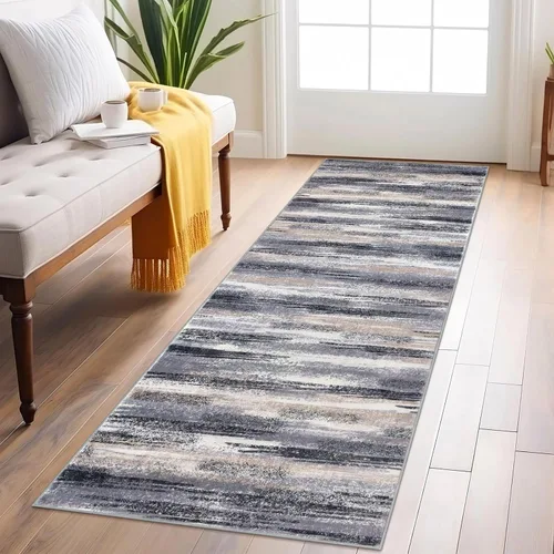 Miniatura 35 de Alfombra de pasillo moderna Lansny 2 x 6 pulgadas, alfombra de cocina lavable verde mostaza multicolor, alfombra antideslizante suave para pasillo