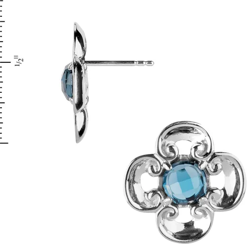 Miniatura 3 de Carolyn Pollack Pendientes de plata de ley con piedra natal de amatista morada o topacio azul