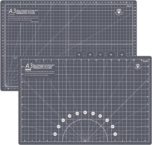 Miniatura 8 de Headley Tools Tapete de corte autorreparable grueso de 18 x 12 pulgadas, tapete de costura de corte giratorio A3 para manualidades, tabla de cortar