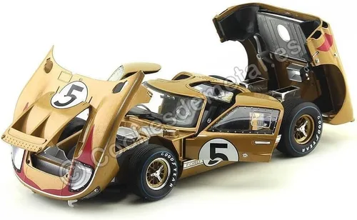 Miniatura 9 de 1966 Ford GT-40 MK II RHD (conducción a la derecha) #5 Gold 24H de Le Mans 1/18 modelo de coche fundido a troquel por Shelby Collectibles