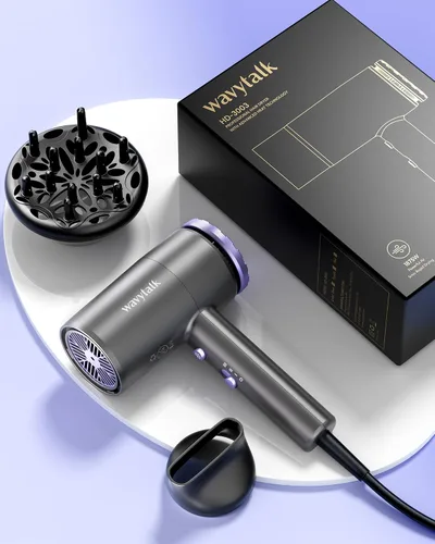 Miniatura 7 de Wavytalk Secador de pelo con difusor 1875W Secador iónico para secado rápido con concentrador Blanco ligero.