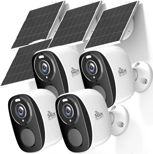 Miniatura 12 de Cámaras de seguridad solar inalámbricas para exteriores 5G/2.4G, cámara de 2K con batería y panel solar, alarma de sirena, visión nocturna a