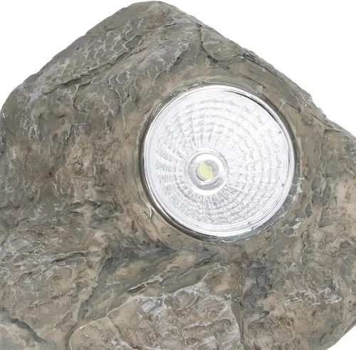 Miniatura 6 de Oculta una llave exterior impermeable falsa para llaves de roca, adorno de roca falsa de resina con luz LED, caja de bloqueo de almacenamiento