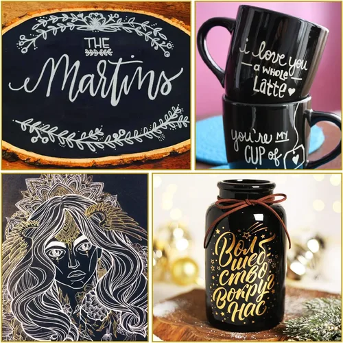 Miniatura 6 de EBOT Rotuladores metálicos, dorados, oro rosa y plateado, marcadores permanentes metálicos para ilustración de artistas, manualidades, tarjetas
