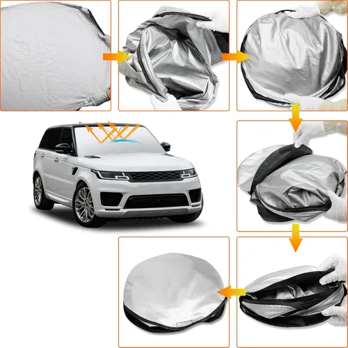 Miniatura 6 de D-Lumina Winshield - Parasol para Range Rover Sport 2014-2022, protector solar frontal plegable bloquea los rayos UV, parasol para ventana