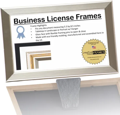 Miniatura 11 de Marcos de licencia para maquilladores profesionales de 3.5 in x 8.5 in, sostenedor de licencia de panel de estado para mostrar certificado, licencia