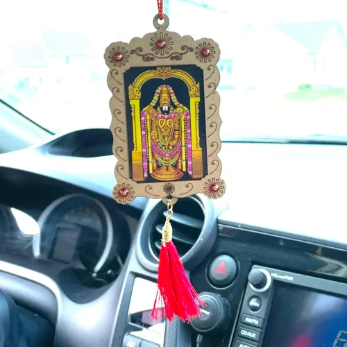 Miniatura 11 de LOVENSPIRE Adorno colgante hindú para automóvil, marco de fotos, espejo retrovisor, accesorios de decoración interior para salpicadero, Ganesha