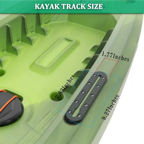 Miniatura 2 de Huntury Pista de kayak, pista de perfil bajo para kayak, riel de kayak, pista de montaje de accesorios de kayak, pista de engranajes de kayak