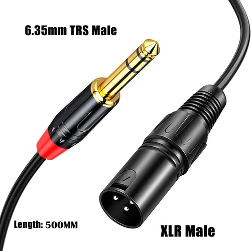 Miniatura 4 de Cable XLR a TRS de 1/4 de pulgada, cable de interconexión equilibrado de 19.68 pulgadas con conductores de cobre puro