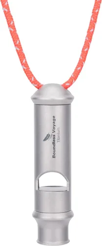 Miniatura 15 de Boundless Voyage Silbato de titanio para supervivencia de emergencia con cordón fuerte para acampar al aire libre, senderismo, entrenadores, 2