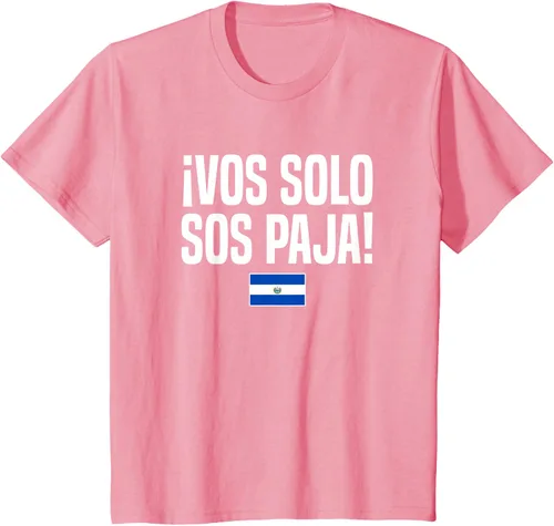 Miniatura 61 de Camiseta Vos Solo Sos Paja Salvadoran Slang Bandera de El Salvador, Negro