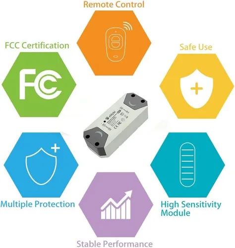 Miniatura 2 de eMylo Controlador de motor de interruptor RF inalámbrico Smart Switch Módulo de relé Interruptor de control remoto con receptor RF DC 12V 433Mhz