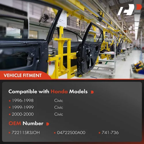 Miniatura 3 de Regulador de ventana eléctrica con motor A-Premium compatible con Honda Civic 1996-2000 Hatchback Coupe lado del pasajero delantero derecho