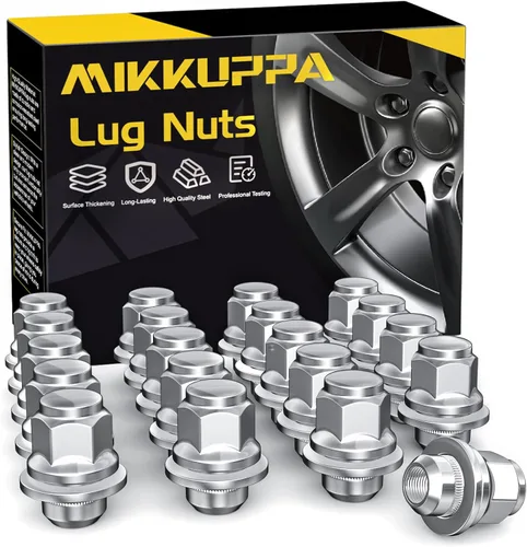 Miniatura 14 de MIKKUPPA 20 piezas de tuercas de llanta M12 x 1.25 – 37 mm 13/16 Hex OEM estilo mag con arandela de fábrica, tuercas negras de reemplazo para rueda