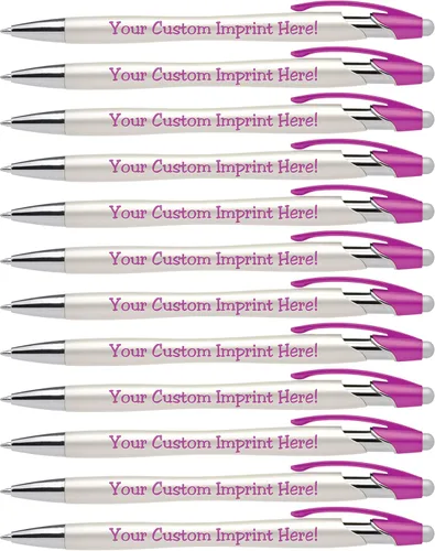 Miniatura 13 de ExpressDesigns™ - Bolígrafos personalizados con lápiz capacitivo - The Pearl - Bolígrafos metálicos personalizados con nombre impreso con tinta