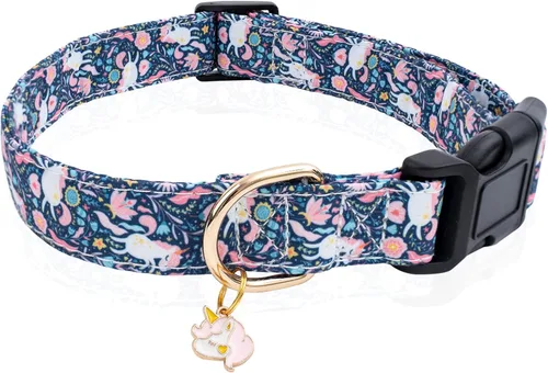 Miniatura 24 de Faygarsle Collar de Algodón para Perro Lindos Collares para Perros Pequeños Medianos Grandes Opciones de Colores Florales Púrpura Amarillo Collares