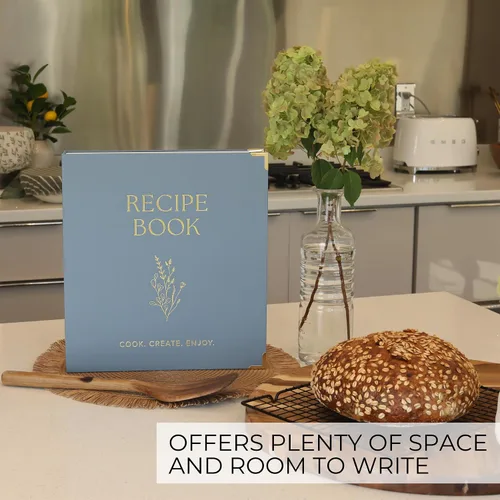 Miniatura 5 de Carpeta estética de recetas de 8.5 x 11 pulgadas con cubierta impermeable, el libro de recetas perfecto con fundas de plástico para escribir tus