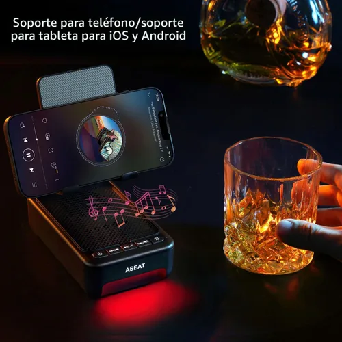 Miniatura 3 de Regalos para hombres, soporte para celular con altavoz Bluetooth y luz LED que cambia de color, regalos únicos para mujeres, papá, esposo
