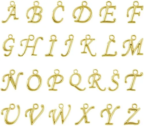 BEADNOVA, dijes de letras del alfabeto para hacer joyas, cuentas de rodio chapadas doradas y plateadas. Letras de la a-z y números del 0-9,