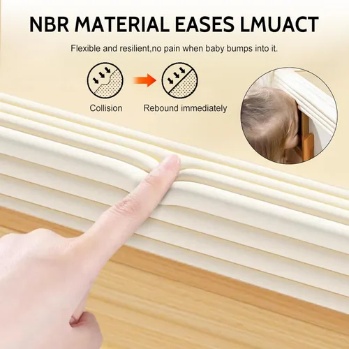 Miniatura 3 de Protectores de esquina a prueba de bebés, protectores de borde de espuma suave de 6.5 pies para muebles, tiras adhesivas para parachoques de mesa