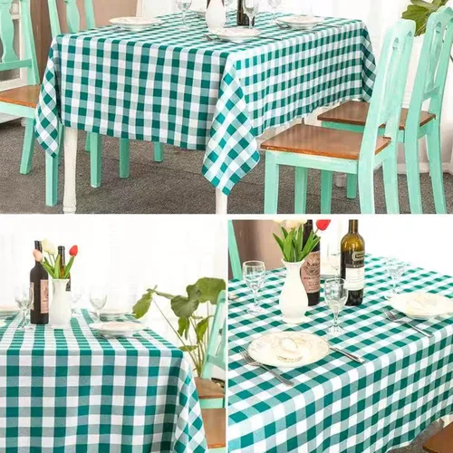 Miniatura 4 de ZJDHPTY Paquete de 3 manteles de plástico desechables, manteles de cuadros verdes y blancos para picnic, Pascua, San Patricio, decoraciones