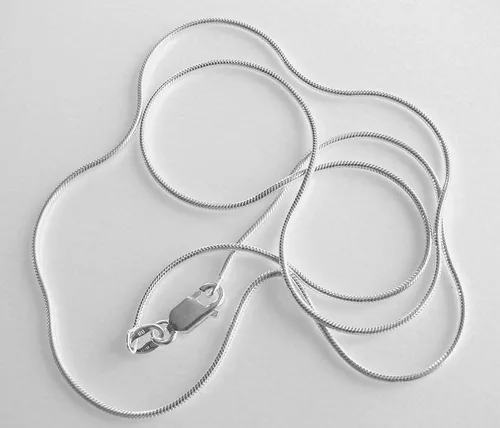 Miniatura 2 de Collar flexible de plata de ley 925 con cadena de serpiente de plata maciza redonda