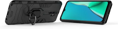 Miniatura 3 de LuluMain Funda compatible con Oppo A9 (2020), soporte de anillo de metal, a prueba de golpes, carcasa rígida