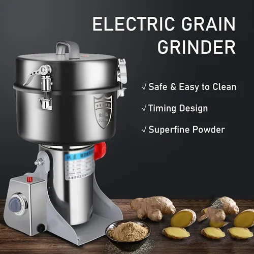 Miniatura 2 de Electric Grain Mill Grinder Corn Grinder,Stainless Steel Spice Grain Mill for Dry Spice Herbs/Nut/Coffee/Rice - Overload Protection 5min Timer