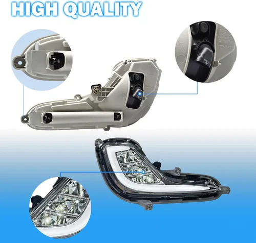 Miniatura 9 de Compatible con luces antiniebla Hyundai Accent 2012-2017 con DRL y intermitente, kit completo con interruptor y arnés (versión LED)