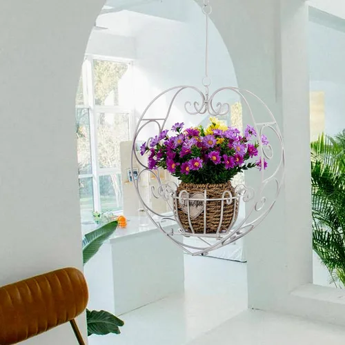 Miniatura 5 de Soporte para plantas colgantes de 39.7 pulgadas, maceta de corazón de metal, macetas colgantes para patio, porche, dormitorio, decoración de sala