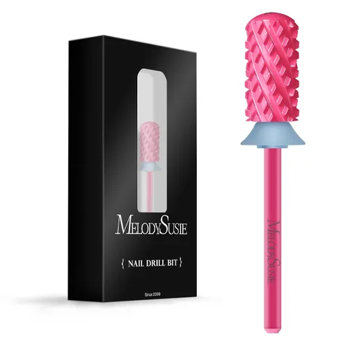 Miniatura 31 de MelodySusie Brocas de uñas de seguridad, brocas de carburo de 2,38 mm de barril grande y parte superior redonda y suave, adecuadas para manicura
