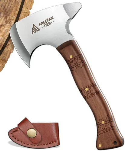 Freelander Hacha de lanzamiento profesional de 8.3 pulgadas con mango de madera, hacha de lanzamiento vikingo de espiga completa para adultos, para
