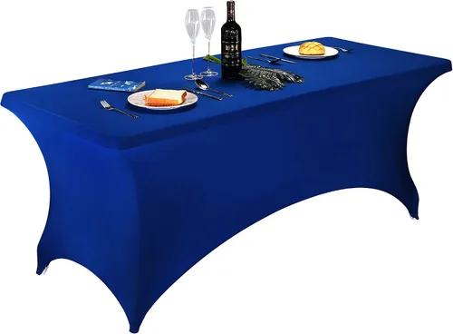 Miniatura 59 de LZY Cubierta de Mesa Elástica Ajustable de Spandex para Mesa Plegable de 6 pies, 4 pies o 8 pies, Mantel de Cóctel Rectangular, Perfecto para Champn
