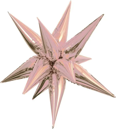 Globos de papel de aluminio 3D de 12 puntos de oro rosa, paquete de 5, decoración de fiesta grande y duradera, perfecto para cualquier celebración