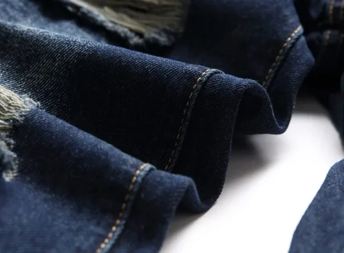 Miniatura 6 de Pantalones de mezclilla lavados rasgados y desgastados para hombre
