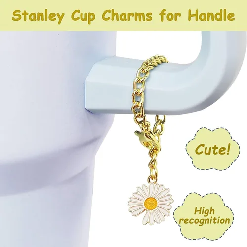 Miniatura 3 de Conjunto de accesorios para taza Stanley, incluye 2 piezas de cubierta de pajita de 0.4 pulgadas, 1 tapón antiderrame de silicona, 1 lindo encanto