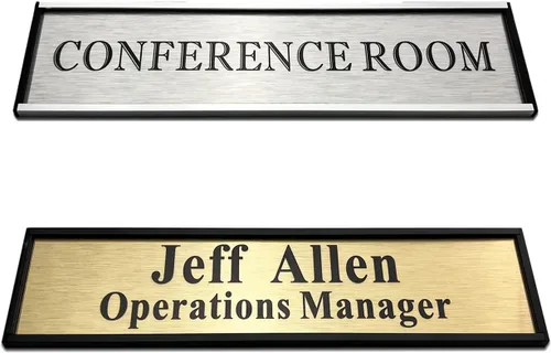 Miniatura 2 de Placa de identificación personalizada para puerta o pared, 2 x 8 pulgadas, placas de identificación de aluminio personalizadas para puerta
