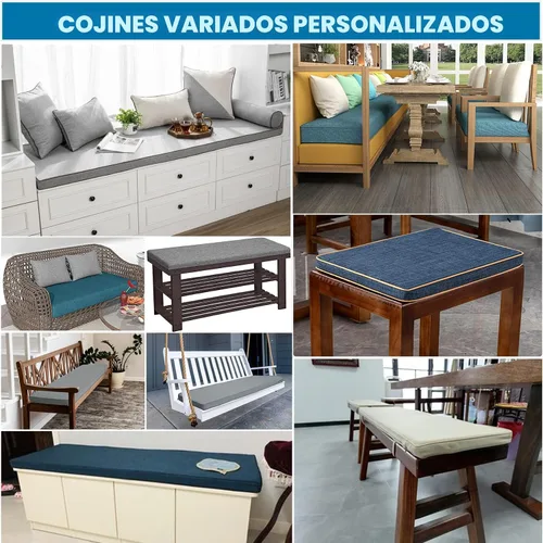 Miniatura 5 de Cojín de banco personalizable, cojines para sillas de ventana panorámica para muebles de patio, cojín largo para taburete, diseño de estructura