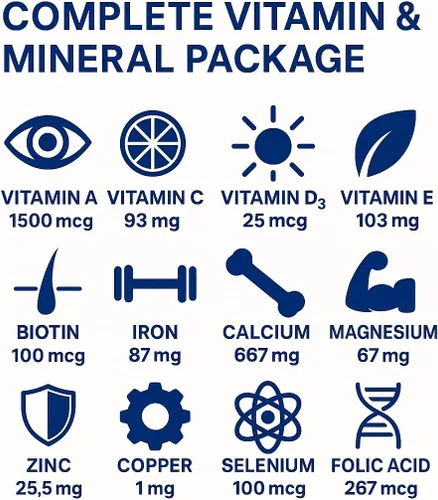 Miniatura 3 de Vita4Life! Fórmula multivitamínica bariátrica Multi-Plus 483% de soporte de hierro 360 cápsulas de absorción rápida Complejo completo