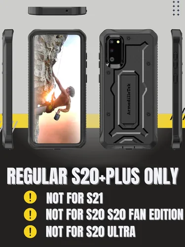 Miniatura 3 de ArmadilloTek Vanguard - Funda diseñada para Samsung Galaxy S20+Plus (versión 2020) de grado militar, cuerpo completo, resistente, con soporte