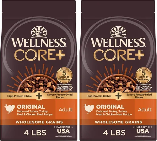 Miniatura 14 de Wellness CORE+ Alimento seco para perros con trozos liofilizados, granos integrales, alto en proteínas, natural, receta original de pavo y pollo